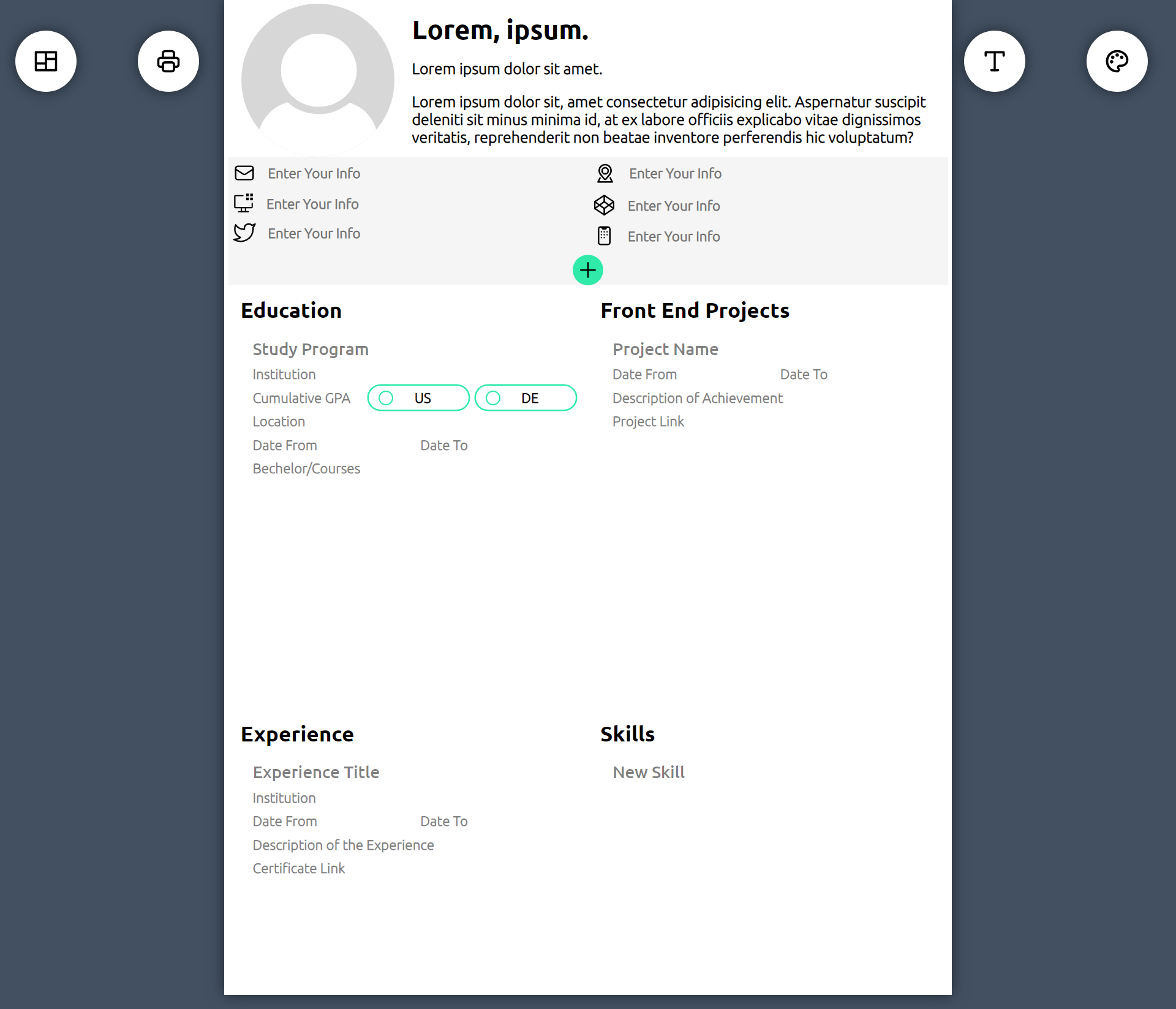 Github Rncs92 React Cv Generator
