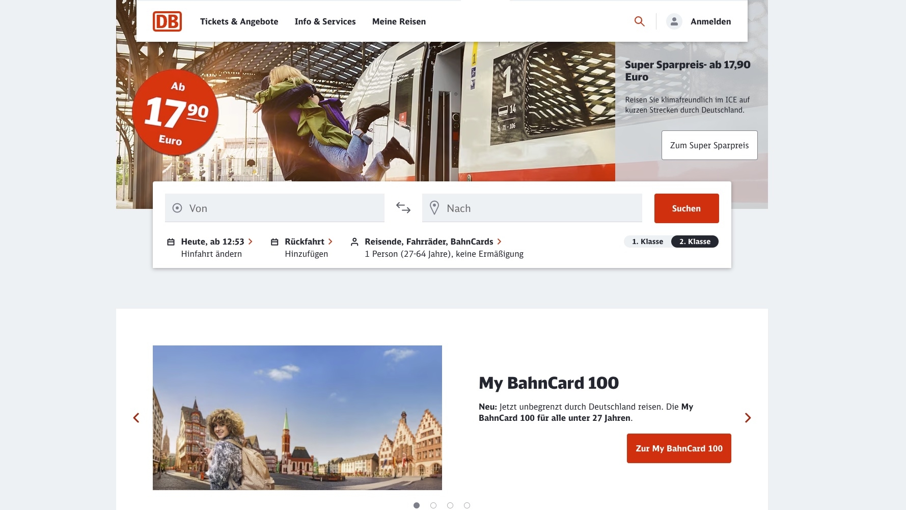 Db Fahrplan Fahrplan Und Auskunft Individuelle Sparpreise
