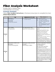 Fiber Evidence Worksheet Pdf