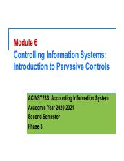 Chapter 8 Introduction To Pervasive Controls Pdf Governance