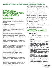 Macromolecules Biochemistry Concepts Unit 1 Homework Set Course Hero