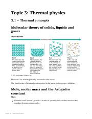 Topic 3 Thermal Physics Notes Pdf