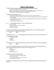 Ch05 Public Opinion And Political Socialization Exam Chapter 5 Public