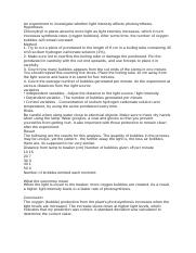 In This Practical Students Will Investigate The Effect Of Light