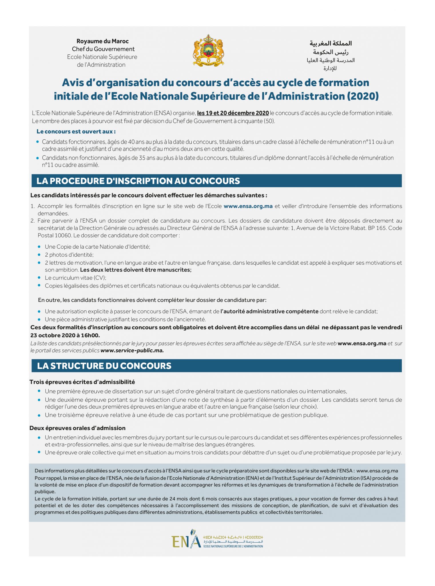 Concours Ensa 20242025