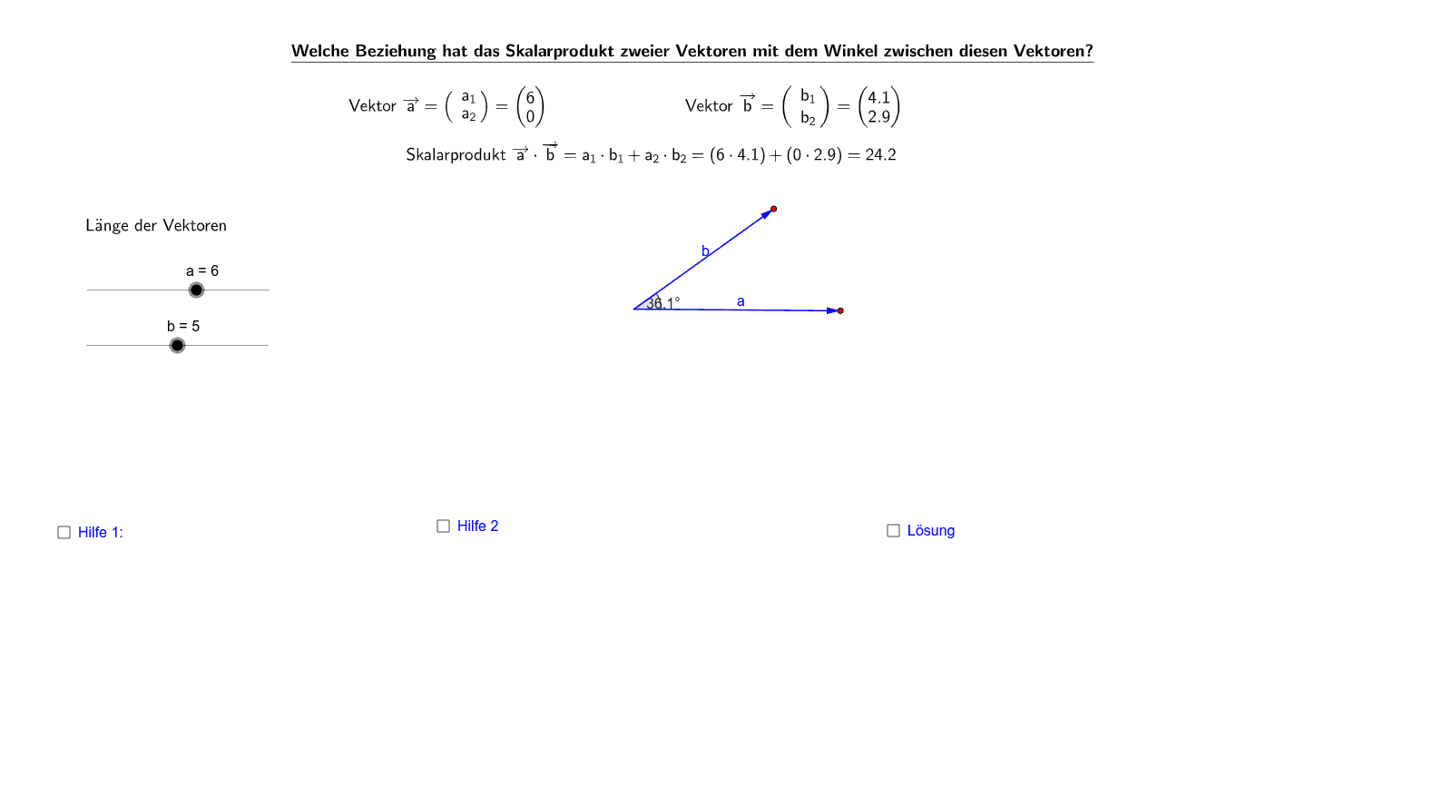 Winkel 1 Teil Geogebra