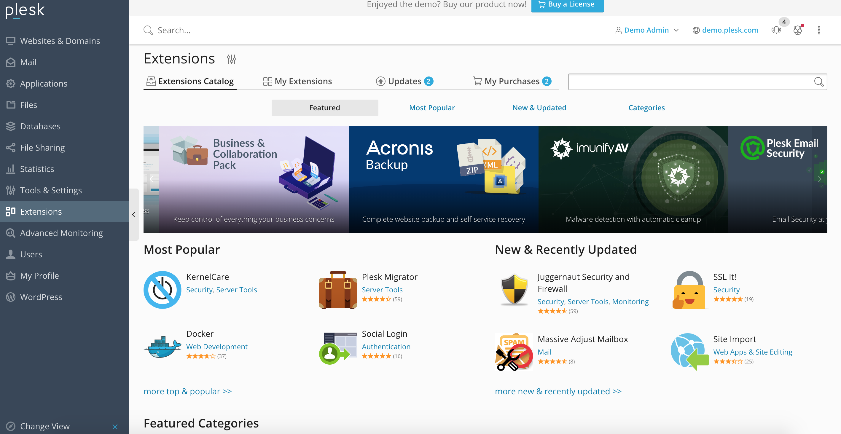 Layerstack Plesk Obsidian