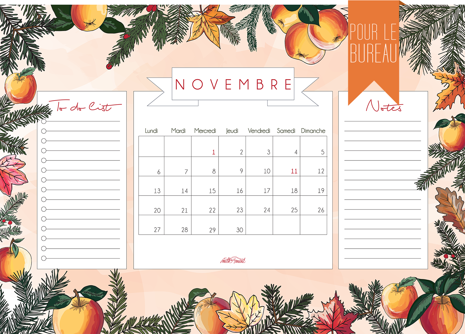 Calendrier Novembre
