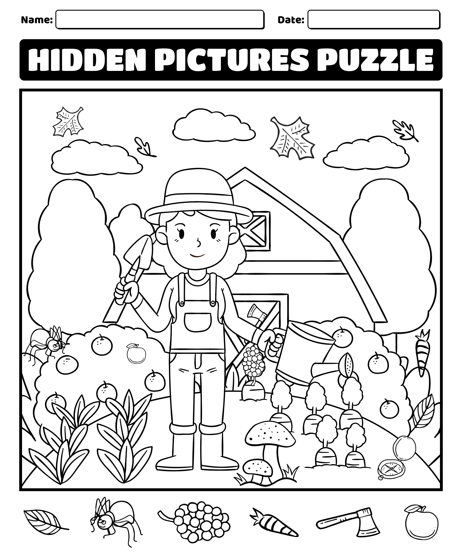 Easy Hidden Pictures Worksheets - Printable Free Templates 