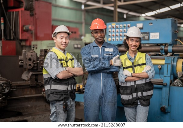 Group Diversity Factory Worker People Standing Stock Photo 2115268007 ... 