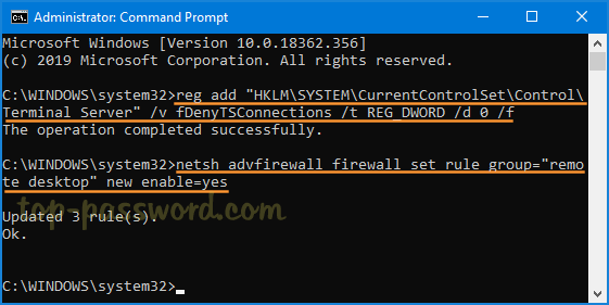 Enable Remote Desktop Powershell Command