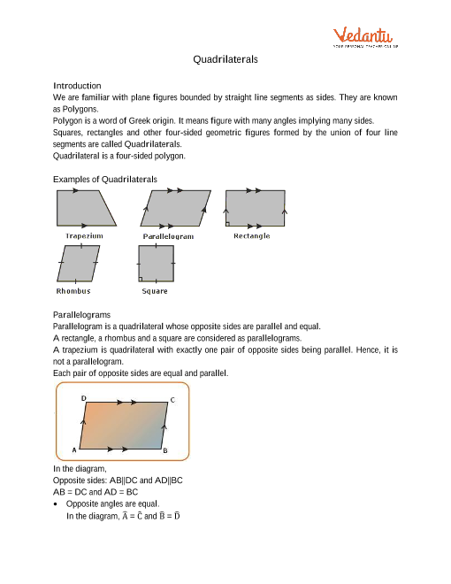 Quadrilaterals Class 9 Cbse Mathematics Chapter