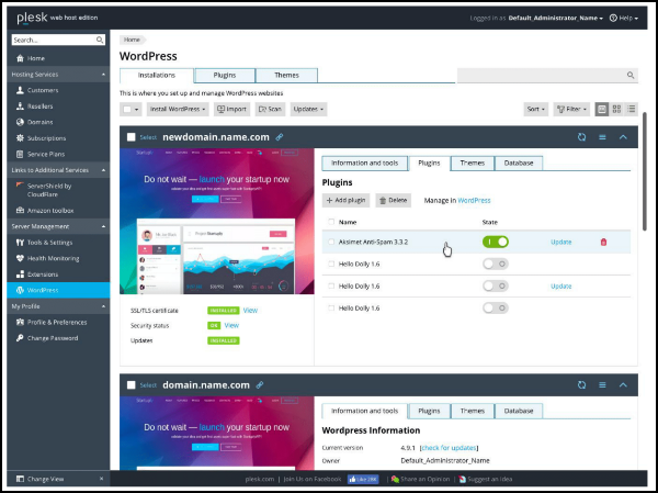Logging In To Plesk For The First Time Plesk Onyx Documentation